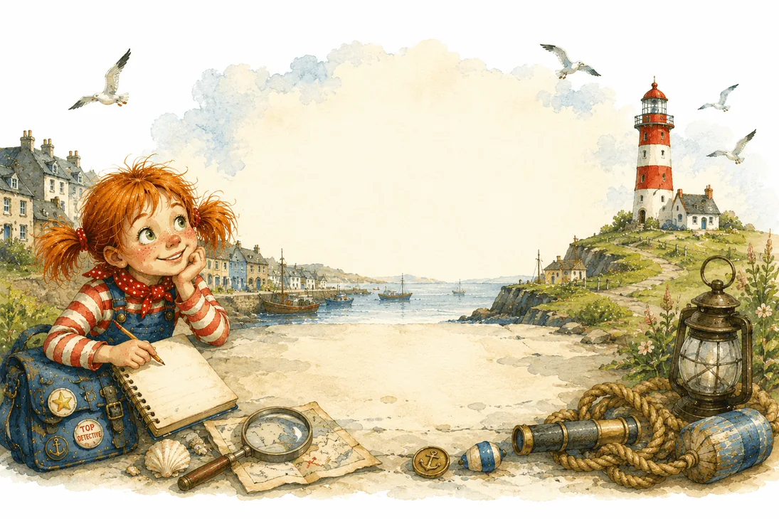 Poppy Pocket seaside story illustration